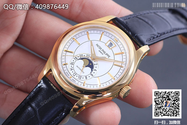 百达翡丽复杂功能计时系列5205R-001黄金色自动机械腕表